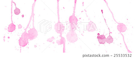 Pink watercolor splashes and blots on white 25533532