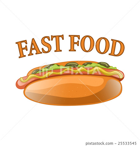 Hot Dog Cartoon Illustration. american fast food Hot Dog Cartoon Illustration. american fast food 25533545