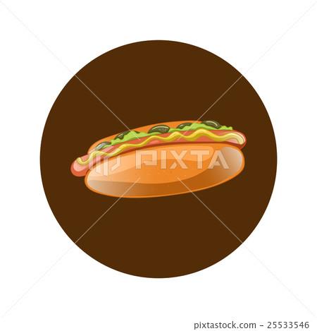 Hot Dog Cartoon Illustration. american fast food Hot Dog Cartoon Illustration. american fast food 25533546