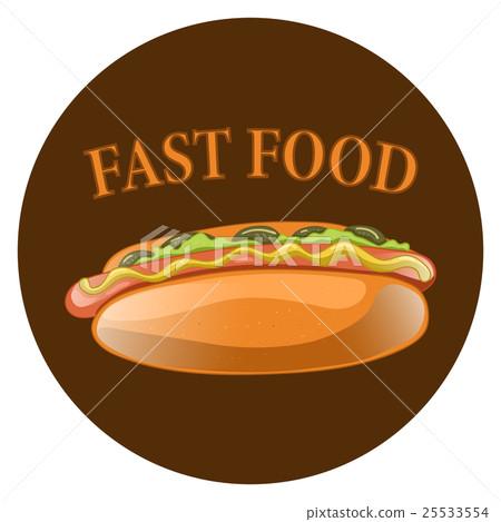 Hot Dog Cartoon Illustration. american fast food Hot Dog Cartoon Illustration. american fast food 25533554