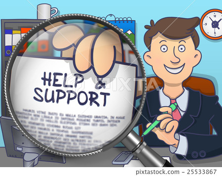 Help and Support through Magnifier. Doodle Design. Help and Support through Magnifier. Doodle Design. 25533867