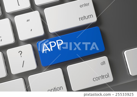 Keyboard with Blue Button - App. 3D. 25533925