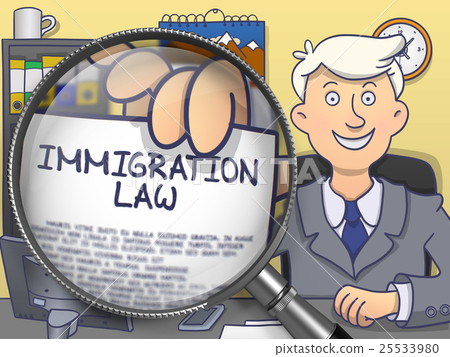 Immigration Law through Magnifying Glass. Doodle Immigration Law through Magnifying Glass. Doodle 25533980