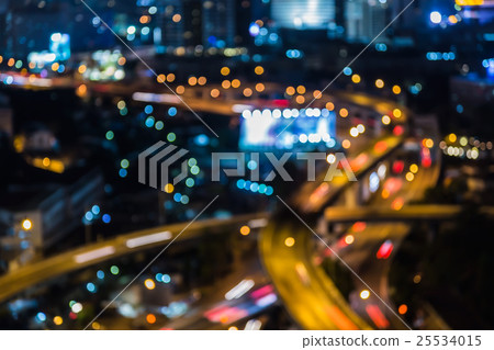 Blurred lights bokeh highway interchanged  25534015
