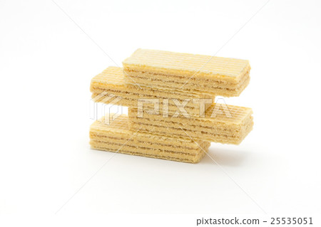Vanilla Cream stack waffles on white background Vanilla Cream stack waffles on white background 25535051
