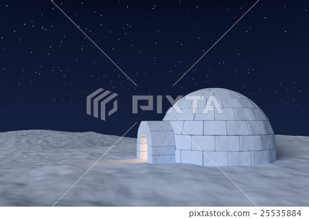 Igloo icehouse with warm light 25535884