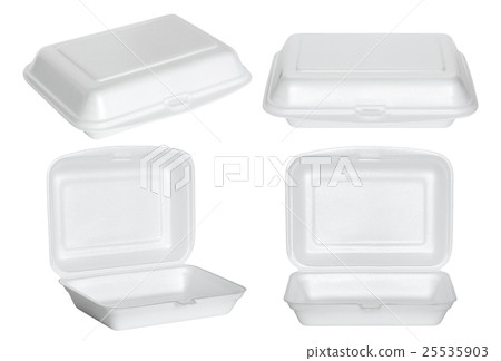 set of white styrofoam box isolated on white set of white styrofoam box isolated on white 25535903