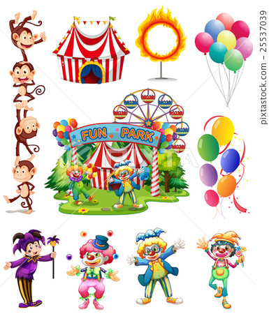 Clowns and other objects from circus Clowns and other objects from circus 25537039