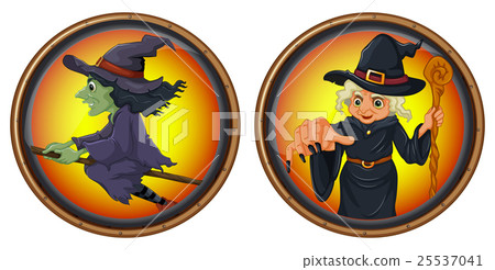 Witches on round badges Witches on round badges 25537041