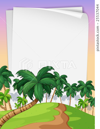 Paper template with trees in background Paper template with trees in background 25537044