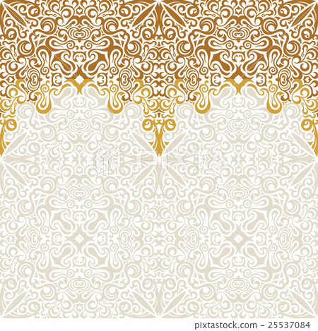 Seamless border vector ornate in Eastern style - Stock Illustration ...