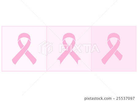 Vector Pink ribbons set of breast cancer on an Vector Pink ribbons set of breast cancer on an 25537097