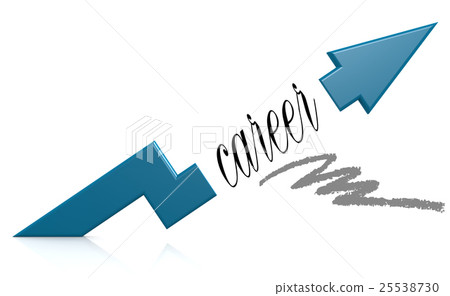Blue arrow with career word 25538730