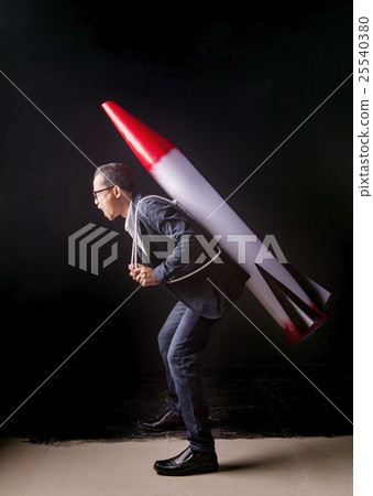 business man and strategy rocket on back business man and strategy rocket on back 25540380