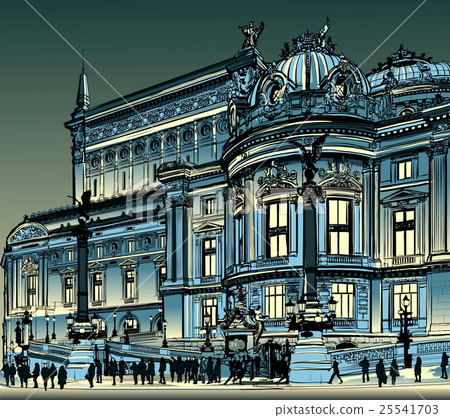 Paris, opera Garnier at night Paris, opera Garnier at night 25541703