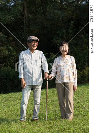 An old couple walking in the park 25541973