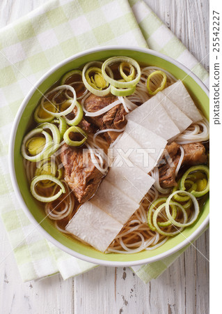 Galbitang Korean soup with beef ribs, rice noodles Galbitang Korean soup with beef ribs, rice noodles 25542227