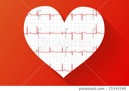Human electrocardiogram in heart shape 25543540