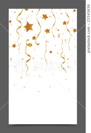 Falling golds ribbon and confetti Falling golds ribbon and confetti 25543656