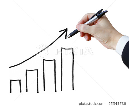 Businessman writing a bar chart Businessman writing a bar chart 25545786