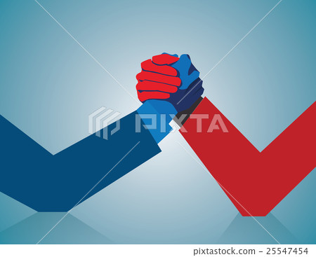 Competitive business. Two businessmen arm  25547454
