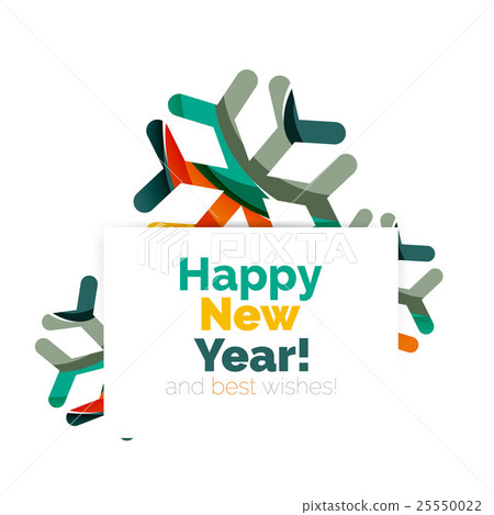 Christmas and New Year geometric banner with text 25550022