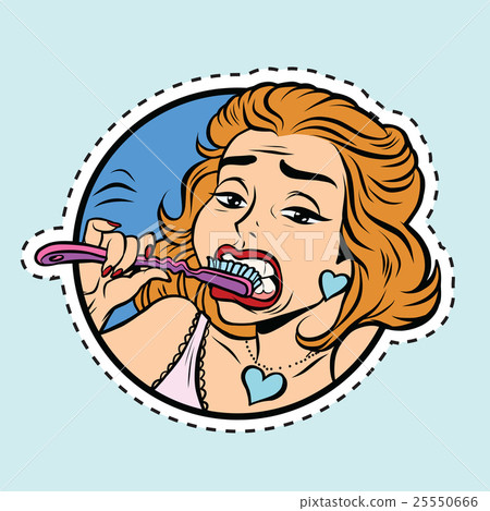 Beautiful girl brushing her teeth Beautiful girl brushing her teeth 25550666