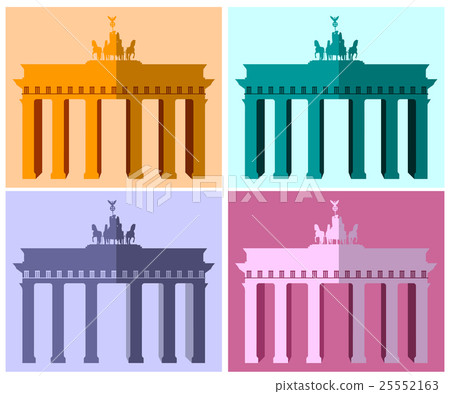 Brandenburg Gate in Berlin. Flat icon set. Brandenburg Gate in Berlin. Flat icon set. 25552163