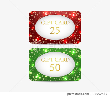 Gift card. Set of shiny gift cards. Gift card. Set of shiny gift cards. 25552517
