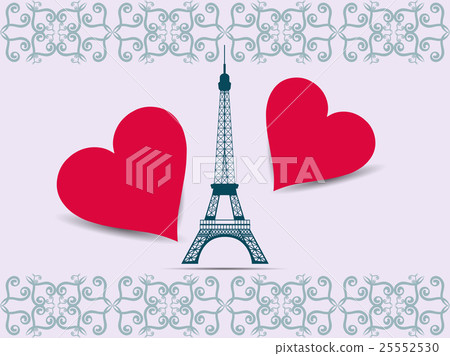 Eiffel Tower. Valentine. Postcard Eiffel Tower. Valentine. Postcard 25552530