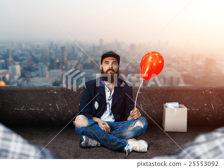 Vagrant with ballon 25553092