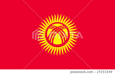 Flag of Kyrgyzstan in correct size, colors, vector 25553349