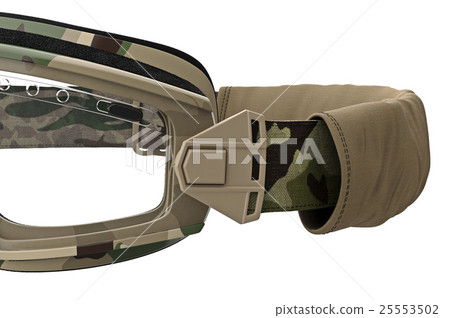 Military goggles, eyeglass camo, close view Military goggles, eyeglass camo, close view 25553502