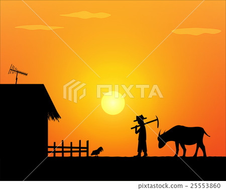 Back to home. Alone life farmer in countryside 25553860