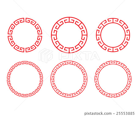 Classic Chinese red circle window and photo frame Classic Chinese red circle window and photo frame 25553885