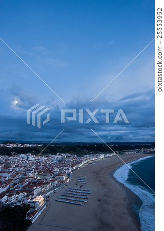 Landscape of Nazaret (Portugal) at night 25553952
