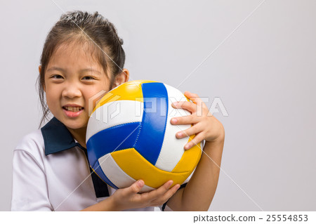 Child Holding Ball, Isolated on White Child Holding Ball, Isolated on White 25554853