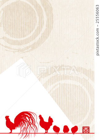 Rooster Chicken New Year's card background 25556063