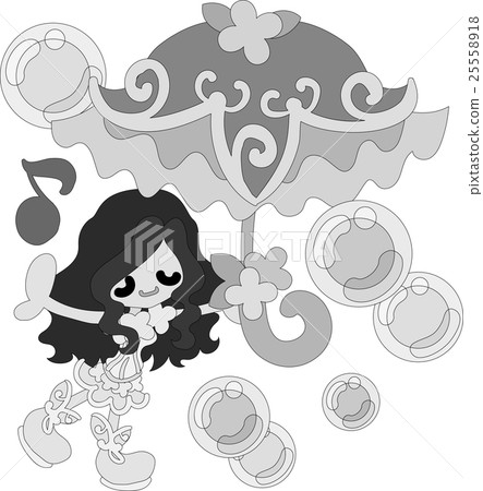 A cute girl with a fancy red umbrella A cute girl with a fancy red umbrella 25558918