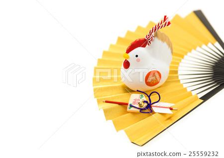 Rooster year · chicken, golden fan and devil arrow Rooster year · chicken, golden fan and devil arrow 25559232