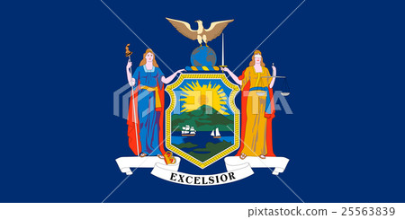 Flag of New York correct size color illustration 25563839