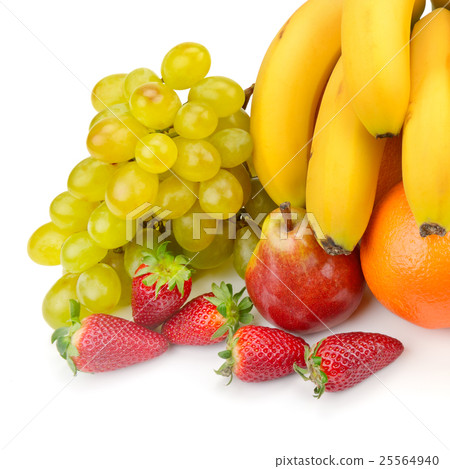 set of fruits isolated on white background set of fruits isolated on white background 25564940
