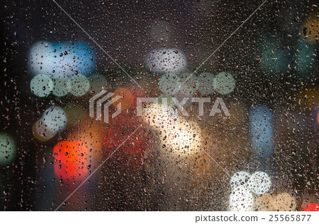 Bokeh Street Lights At Night While Raining Bokeh Street Lights At Night While Raining 25565877