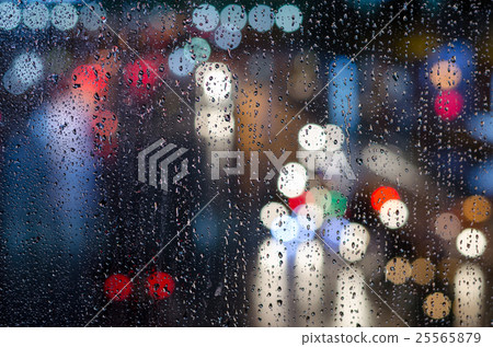 Bokeh Street Lights At Night While Raining 25565879