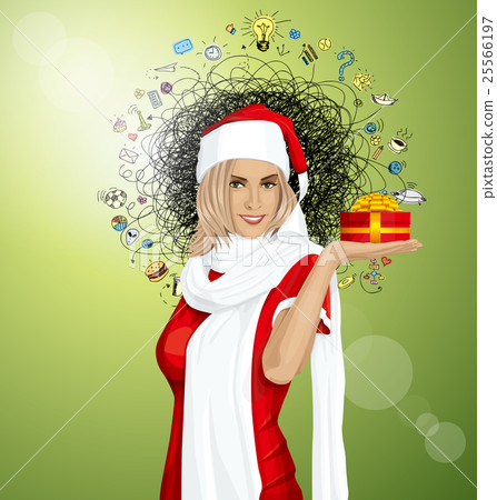 Vector Woman Waiting For Christmas 25566197