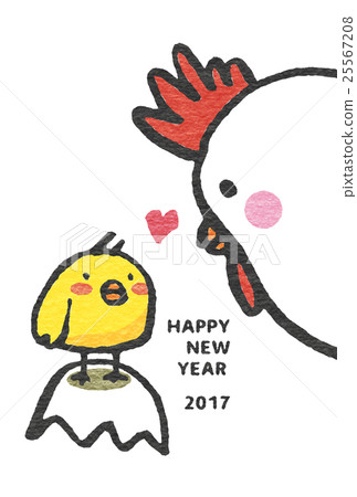 公雞新年的卡片材料 公雞新年的卡片材料 25567208