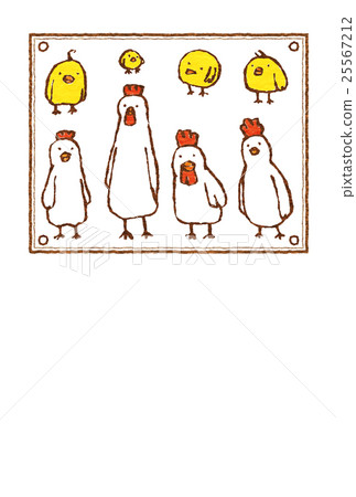 公雞新年的卡片材料 25567212