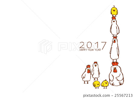 Rooster New Year's card material 25567213