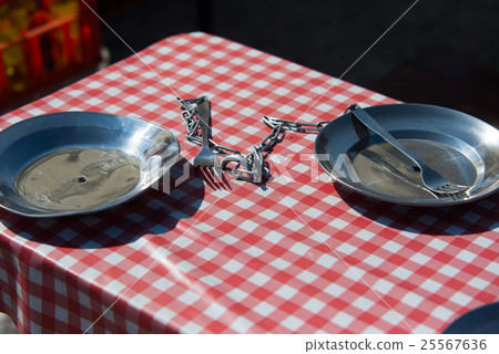 two dinner plate on chain, Polish PRL style 25567636