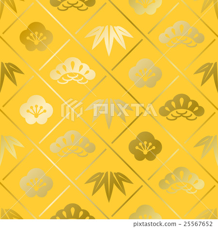 松竹梅花紋05金黃色 松竹梅花紋05金黃色 25567652